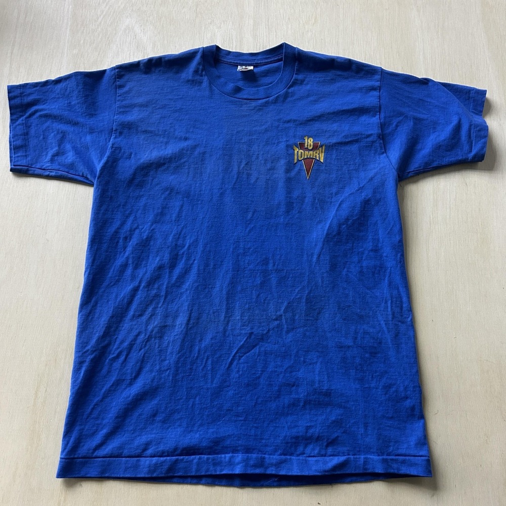 Vintage 18 TOMRV Fruit Of The Loom Shirt Mens XL Blue Bicycle Club Tee T-Shirt